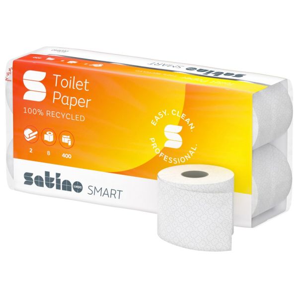 48 Rollen Toilettenpapier 2-lagig, 400 Blatt, Recycling, Satino Smart